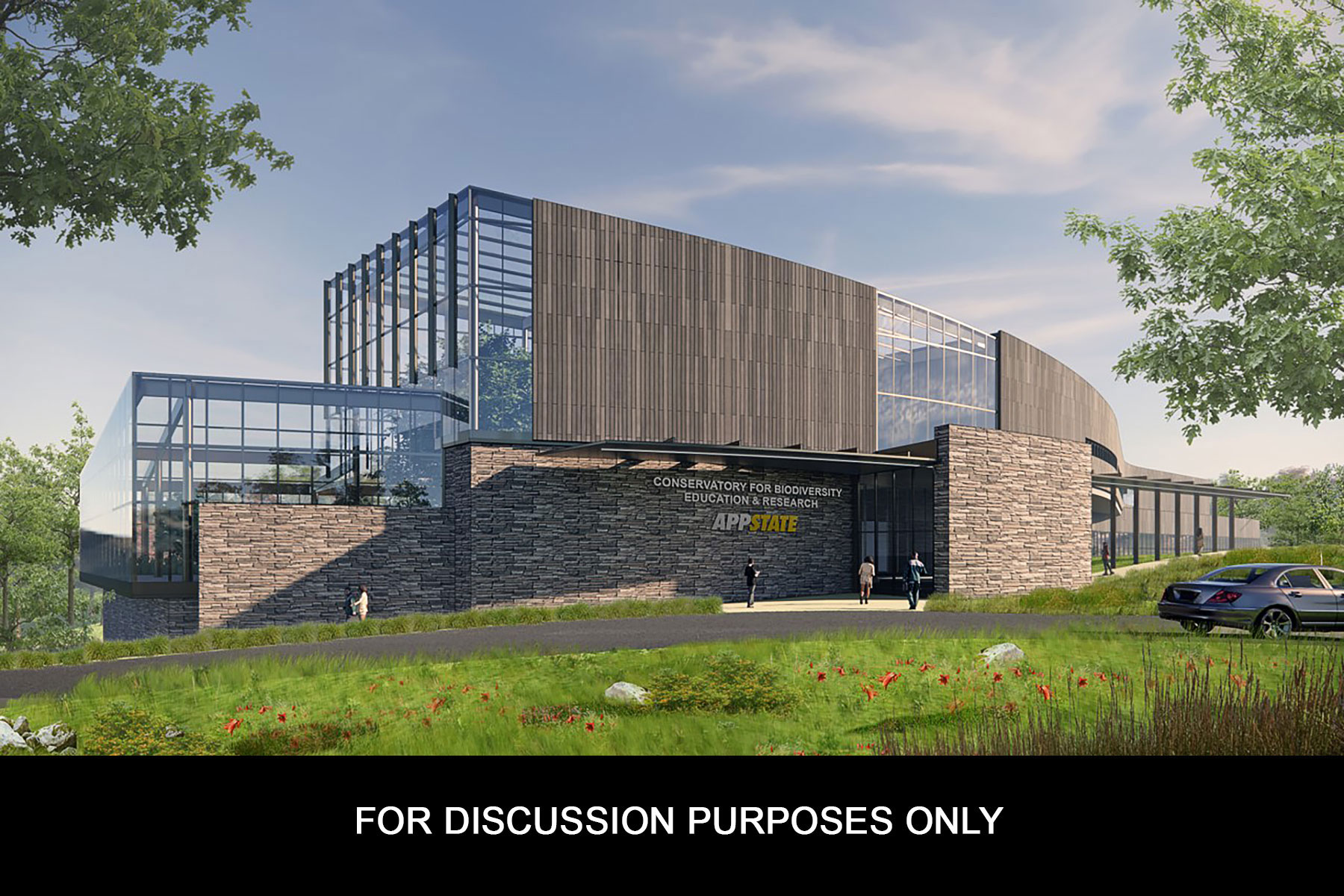 artist’s rendering presents a view of the STEM Academic Building