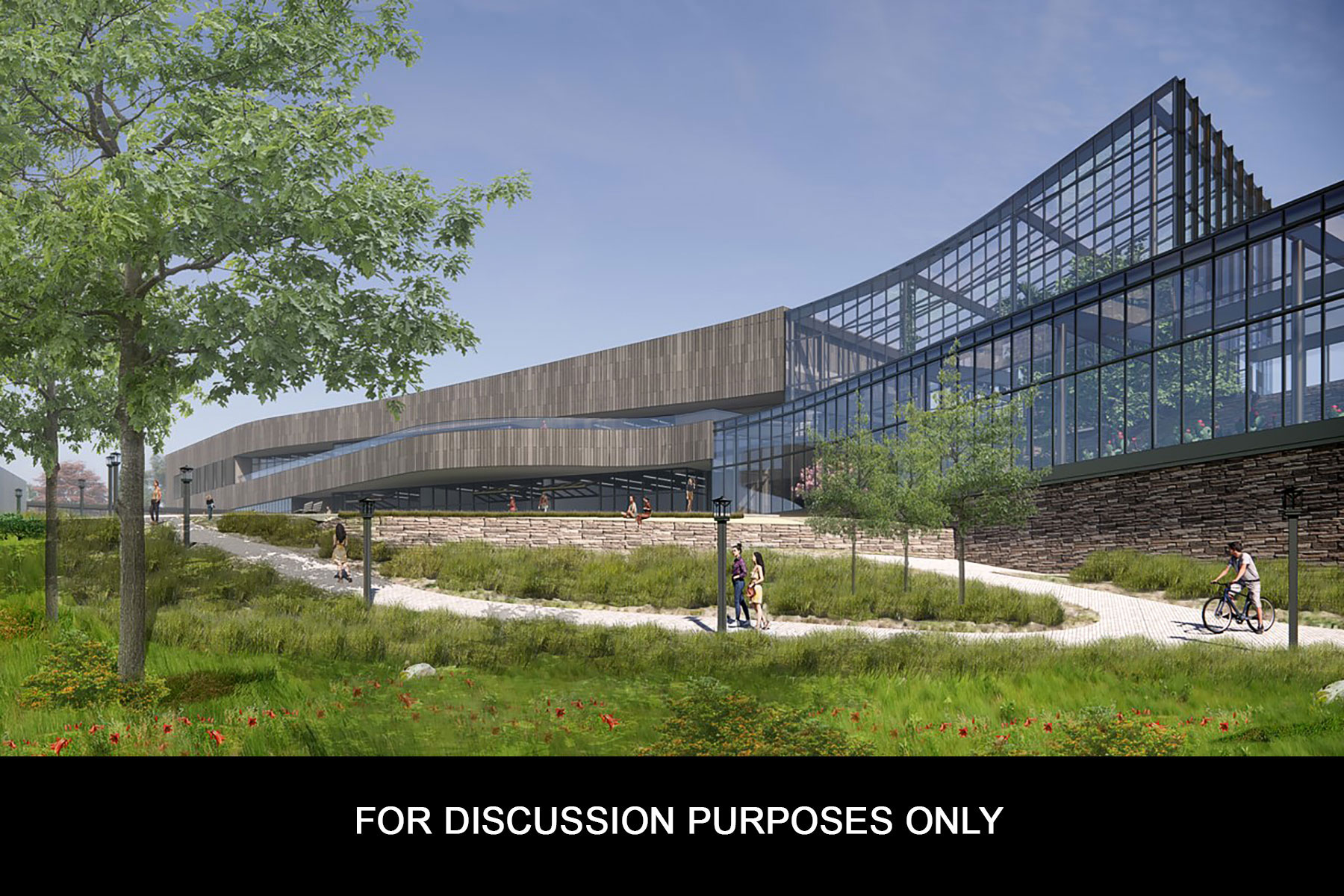 artist’s rendering presents a view of the STEM Academic Building