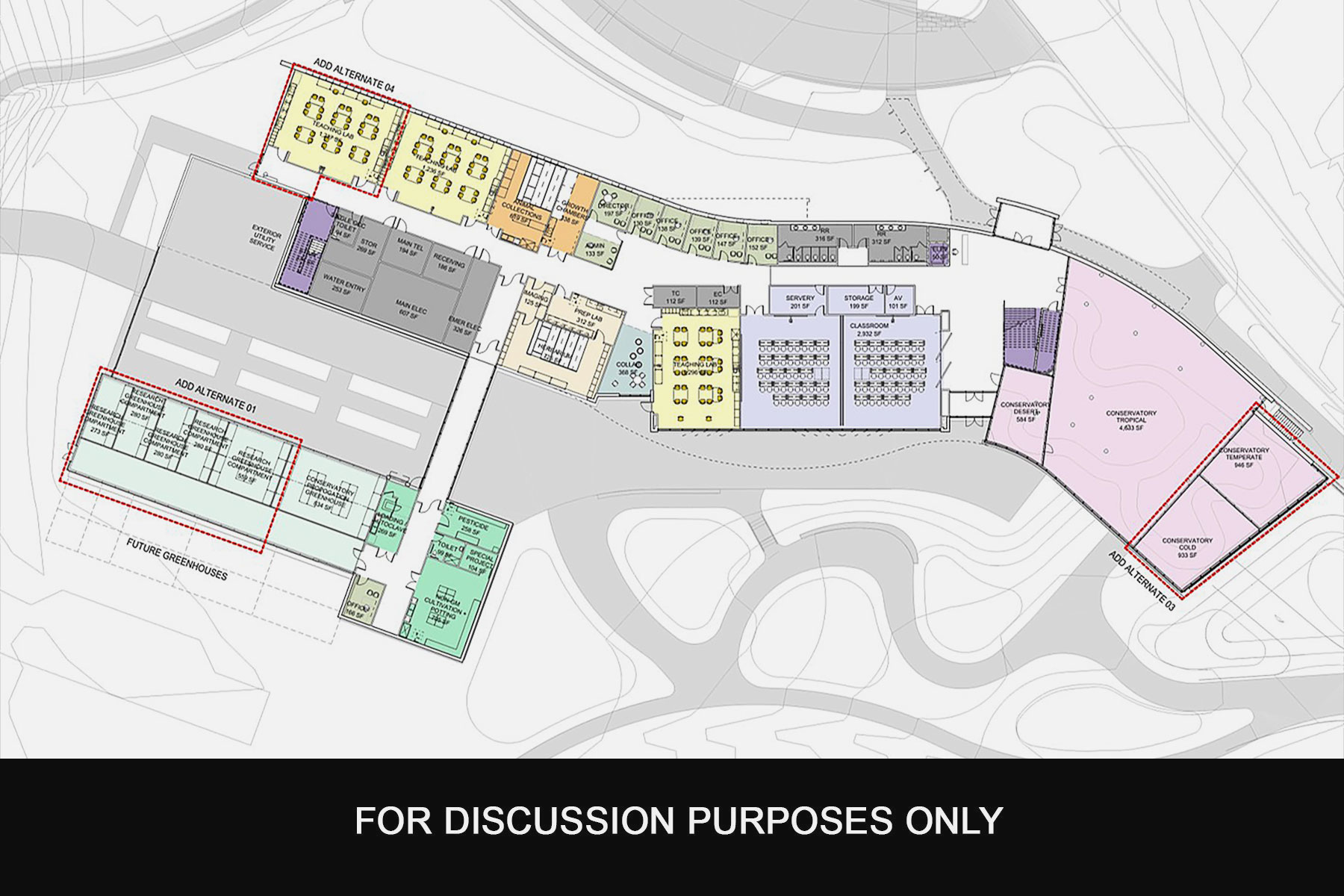 artist’s rendering shows the potential layout for the first floor of the STEM Academic Building