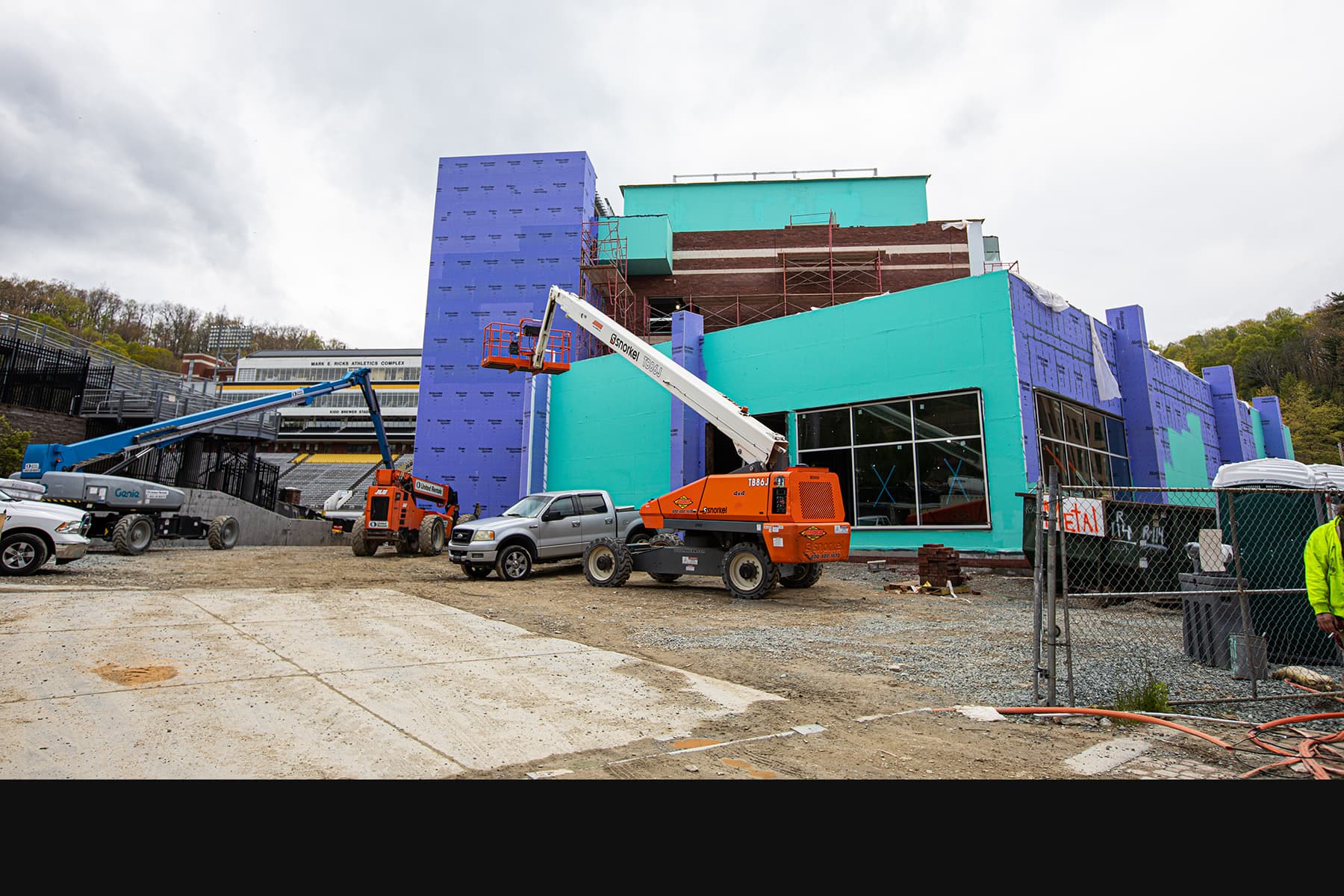 North end-zone construction