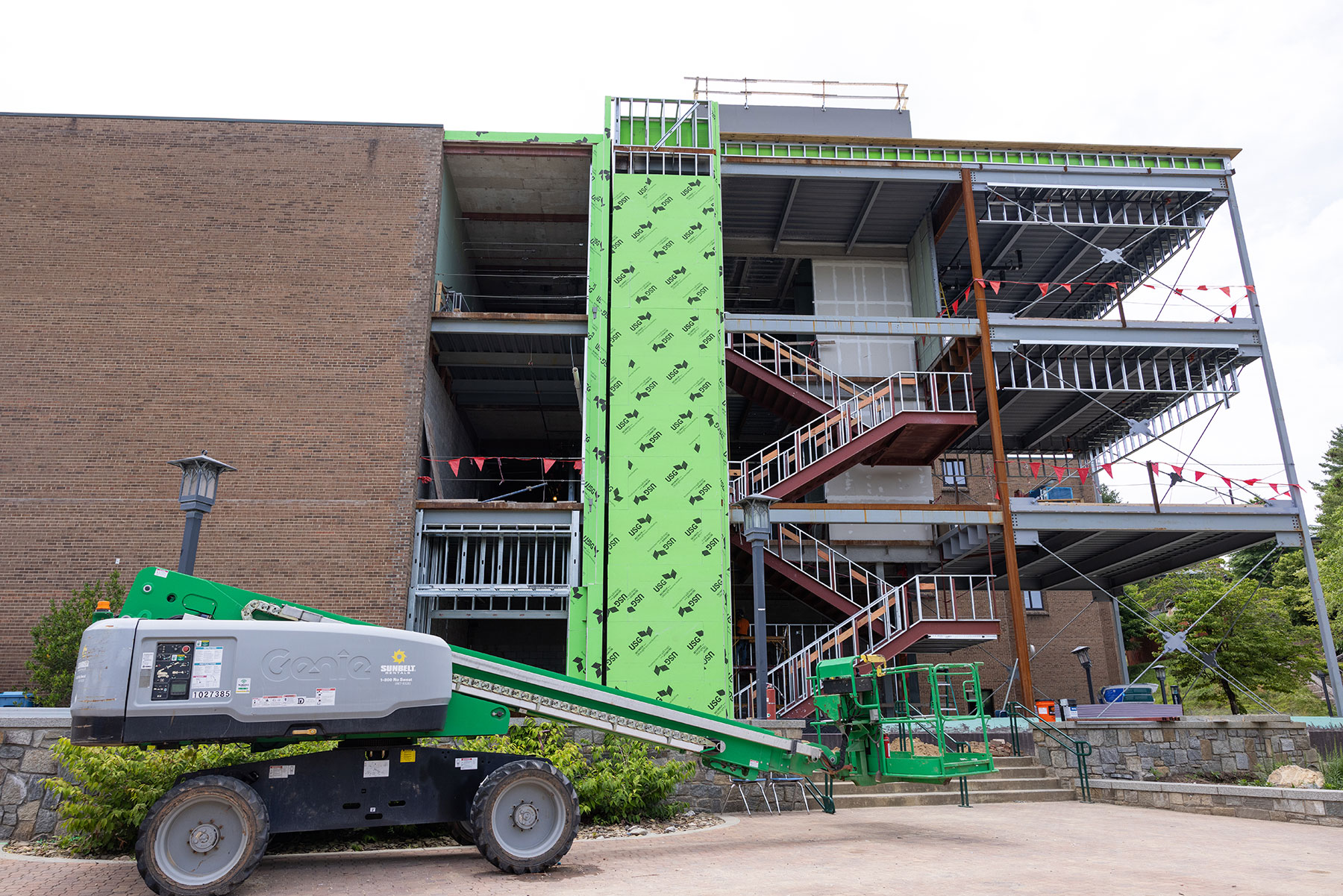 construction progress on Wey Hall's renovation