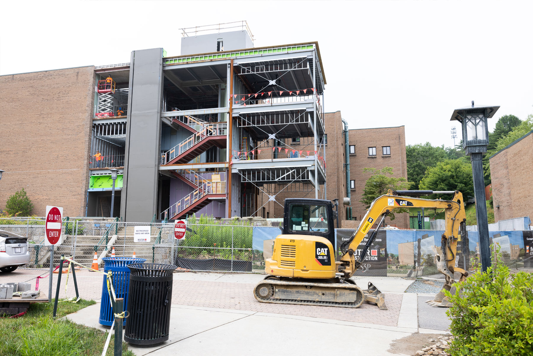 construction progress on Wey Hall's renovation