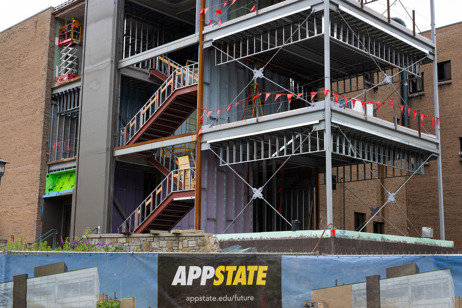 construction progress on Wey Hall's renovation